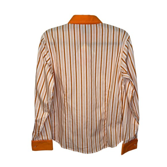 NWT Raw Blue Striped Button-Up Shirt Sz XL Retro Vintage Style Long Sleeve - Picture 2 of 9